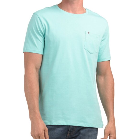TOMMY HILFIGER Short Sleeve Crew Neck Pocket Tee Cotton Shirt Men's Medium NWT - Picture 1 of 5
